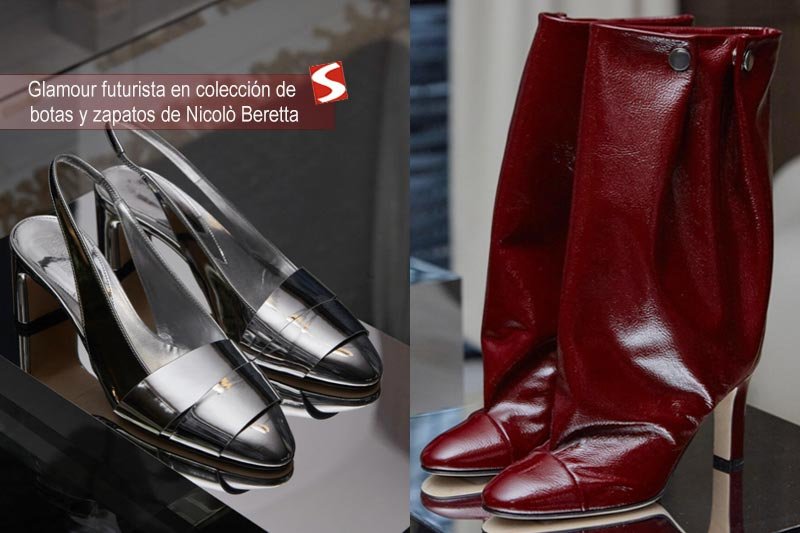 Glamour futurista en colección de botas y zapatos de Nicolò Beretta